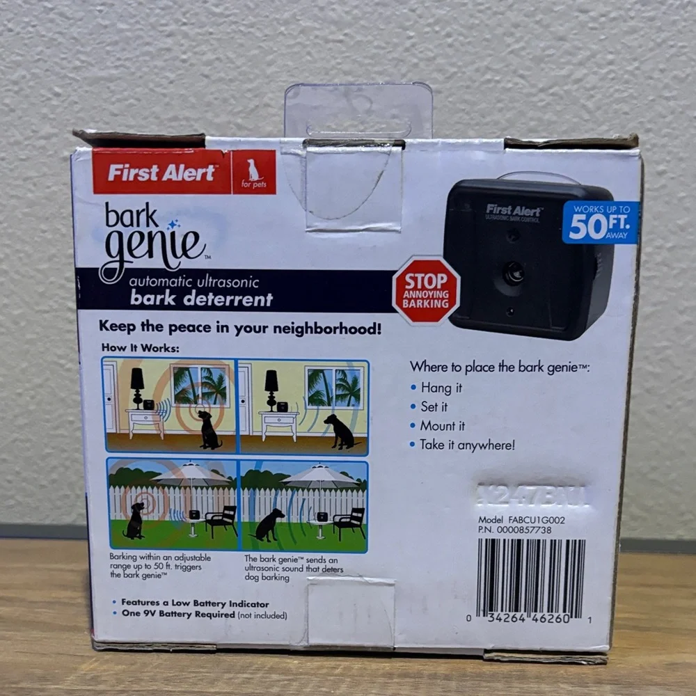 First Alert Bark Genie Ultrasonic Bark Deterrent - Red/White